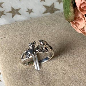 NEW Size 3.75 Sterling Silver Kitty Cat Ring